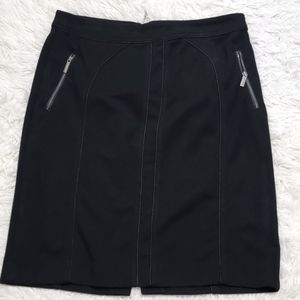Adrienne Vittadini 6 Black Zipper Skirt Classic professional